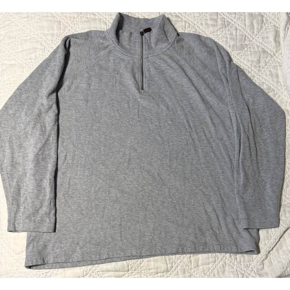 Vince Mens XXL Quarter Zip Pullover Heather Gray Cotton Viscose 1/4 zip